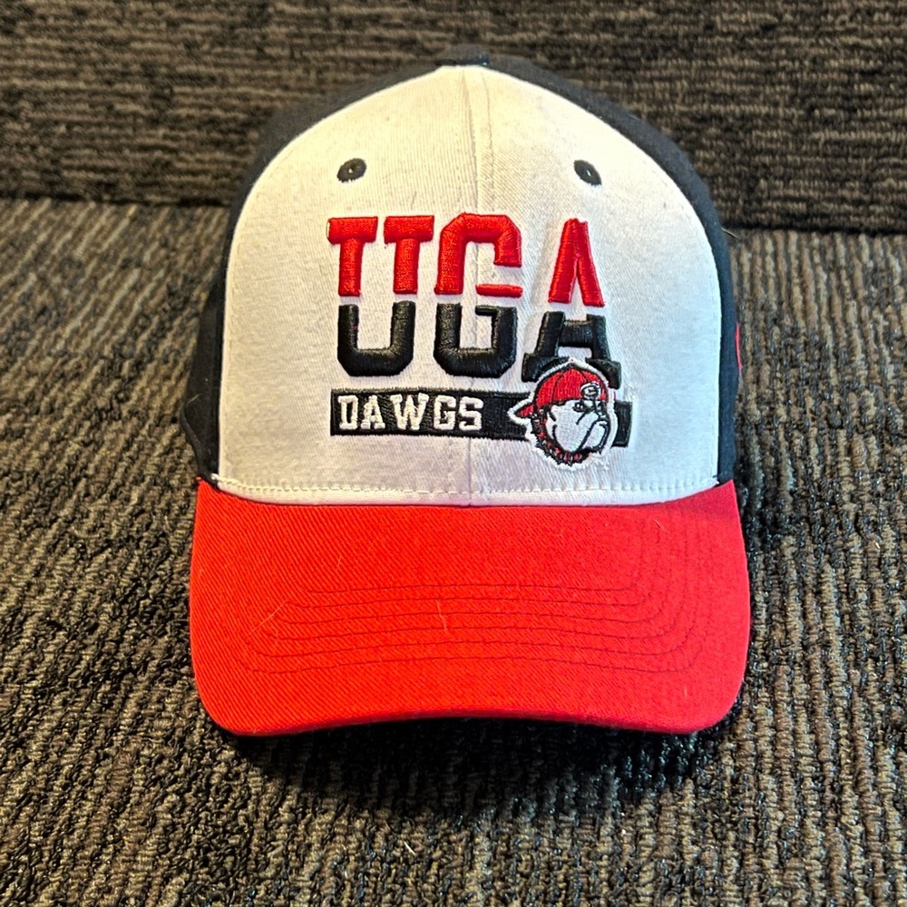 UGA Dawgs Cap with Bulldog Logo on front and Black “G” on back.